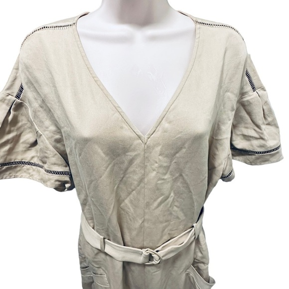 PEARL By Lela Rose Linen Tencel Blend Jumpsuit Belted size 10 - Picture 8 of 10